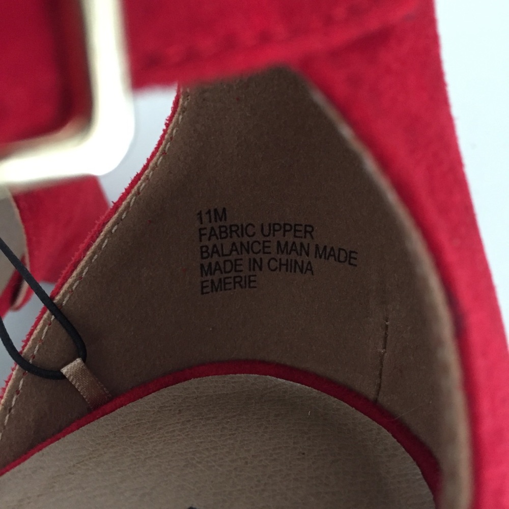 New White Mt. Red Chunky Ankle Strap Heel Size 11 - Picture 6 of 6